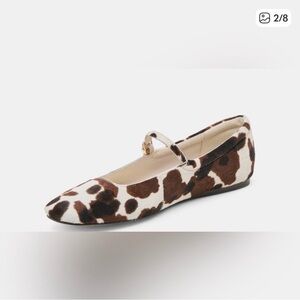 New GAP Cow Print Calf Hair Ballet Flats size 8